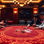 Experience the luxury of 68VIP with players enjoying intense poker matches at an upscale casino.