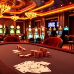 Experience the thrill of qh88 with intense poker action at a stunning casino backdrop.