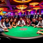 Players enjoying a thrilling game at HM88's luxurious poker table.