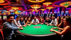 Players enjoying a thrilling game at HM88's luxurious poker table.